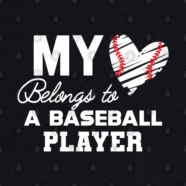 Baseball Mom - My heart belongs to a baseball player by KC Happy Shop